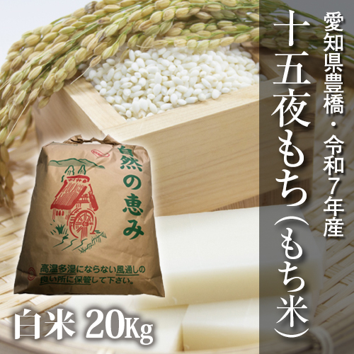 節減対象農薬6割減】十五夜もち（もち米） 白米20kg【令和7年・愛知県