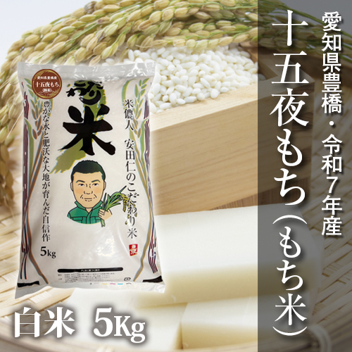 節減対象農薬6割減】十五夜もち（もち米） 白米5kg【令和7年・愛知県産